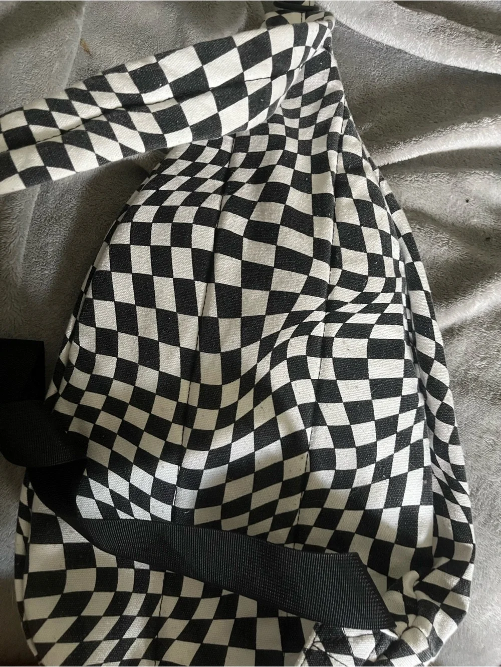 Black & White Checkered Sling Backpack Jacket - Unbranded